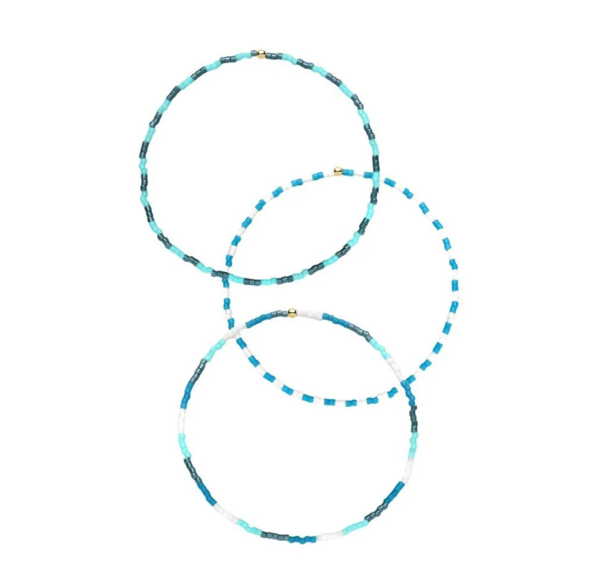 Blue Beaded Bracelet Gift Set- Gorjana Jewelry, Body Butter & Travel Pouch