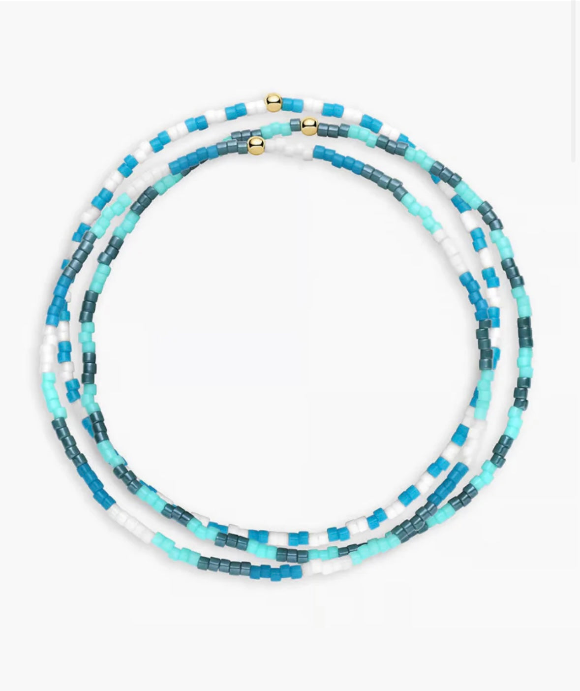 Blue Beaded Bracelet Gift Set- Gorjana Jewelry, Body Butter & Travel Pouch