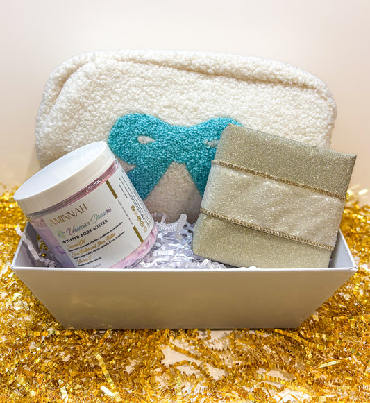 Blue Beaded Bracelet Gift Set- Gorjana Jewelry, Body Butter & Travel Pouch