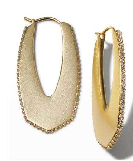 Gold & Grapefruit- Gift Set with Kendra Scott Hoops, Grapefruit Body Buffer & Zip Pouch